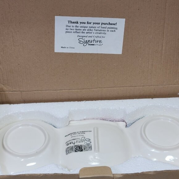 Signature Ceramic Winter Mitten Dish - 2006- Candy Trinket Dish - NEW with Box - Picture 8 of 16